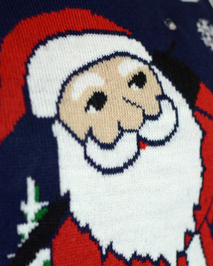 LED Lighted Santa Playing Golf Couple Sweater