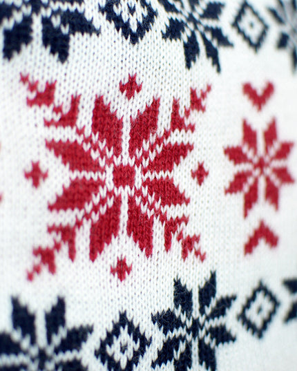 Smiling Santa and Reindeer Couples Christmas Sweater