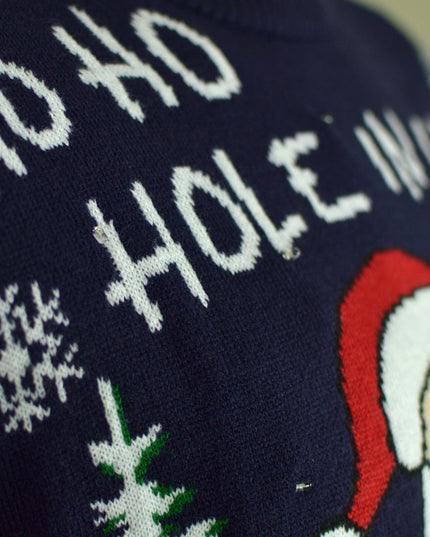 Light-Up Men's Christmas Sweater with Santa Playing Golf