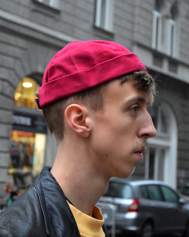 Burgundy Corduroy Docker Cap for Christmas Accessories