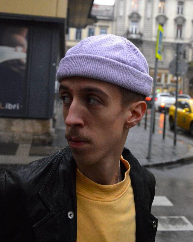 Purple Knitted Docker Cap for Christmas Accessories