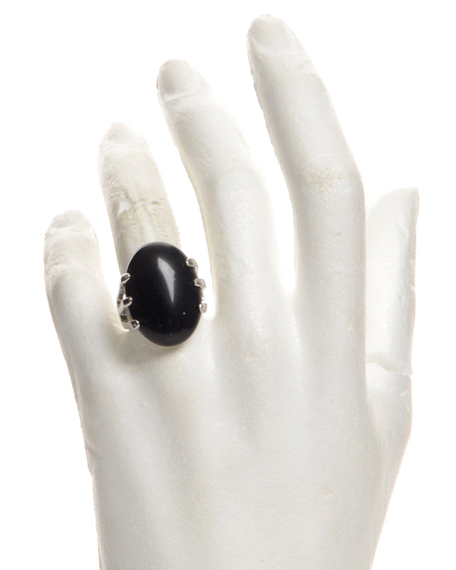 Oval Shape Black Ring