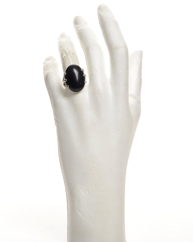 Oval Shape Black Ring