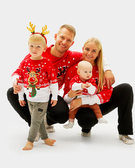 Reindeer Christmas Sweater with Organic Cotton Scarf for Women