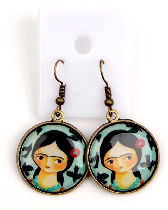 Frida Kahlo Art Earrings for Women