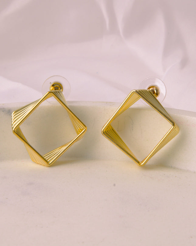 Earrings - Gold Squares