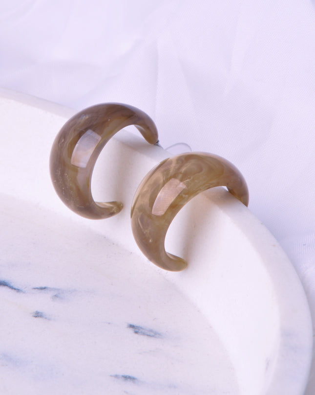 Mocha Color Amber Earrings