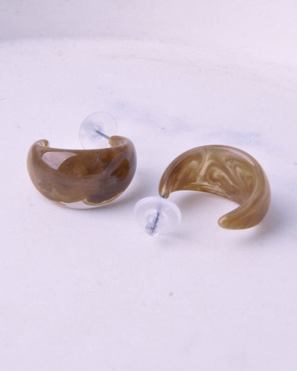 Mocha Color Amber Earrings
