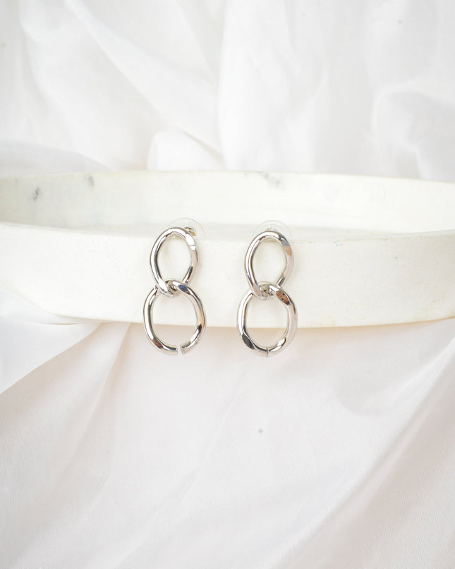 Silberne Kettenohrringe