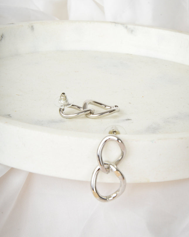 Silberne Kettenohrringe