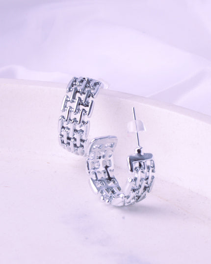 Ohrringe - Kette | Quadratische Silberohrringe für Weihnachten und Halloween