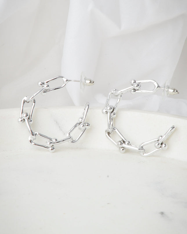 Mondohrringe – Silberkette