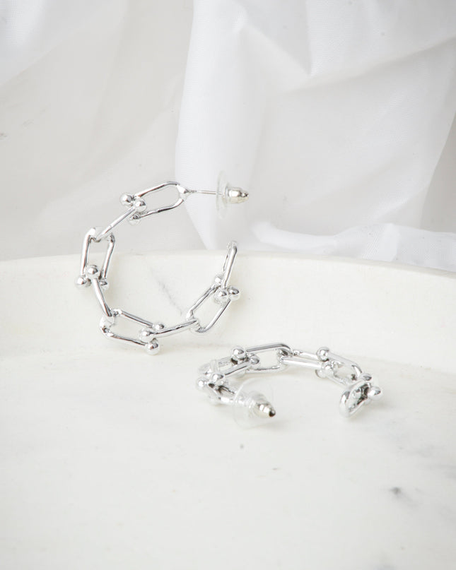 Mondohrringe – Silberkette