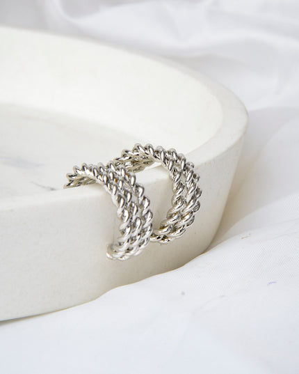 Mondohrringe – Gedrehtes Silber