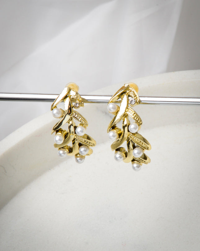 Gold Plant Leaves Earrings