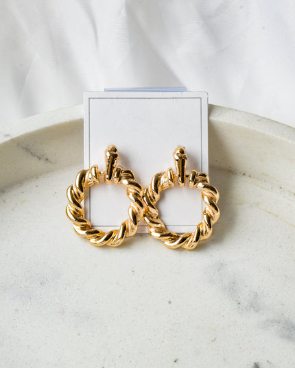 Ohrringe - Rund, Gold, gedreht