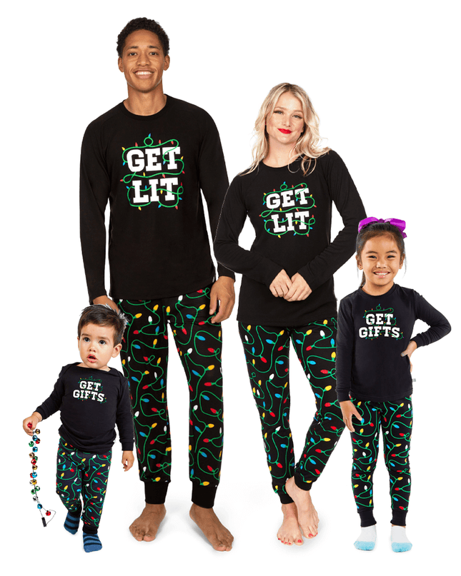 Matching Get Lit and Get Gifts Family Pajamas
