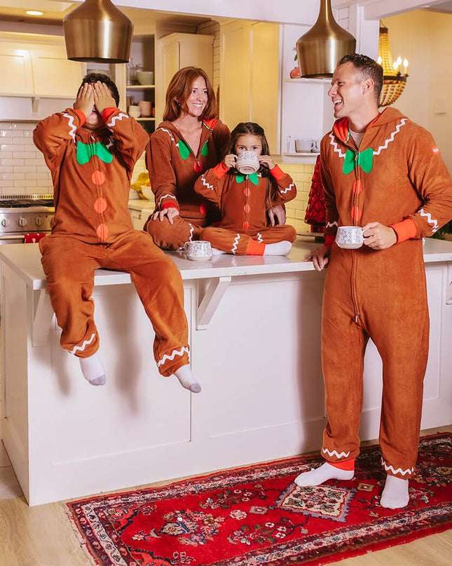 Matching Gingerbread Family Jumpsuits
