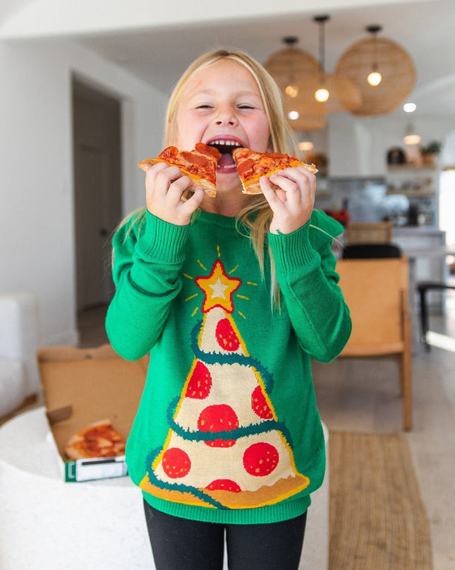 Girl's Pizza Tree Sweater