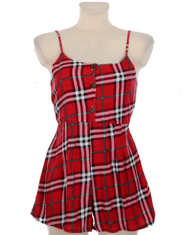 Knopf-Strampler - Kariert I