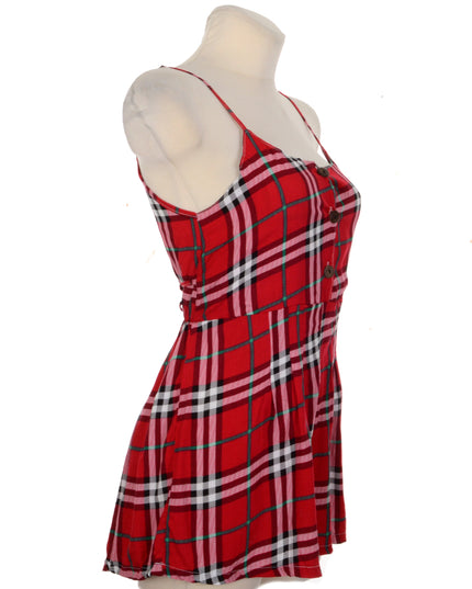 Knopf-Strampler - Kariert I