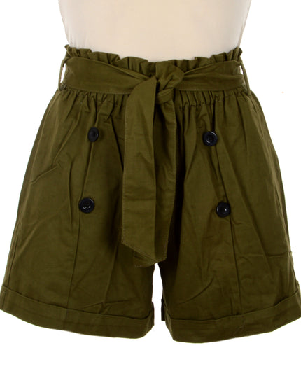 Khaki-Shorts mit Knöpfen – Lässiger Stil