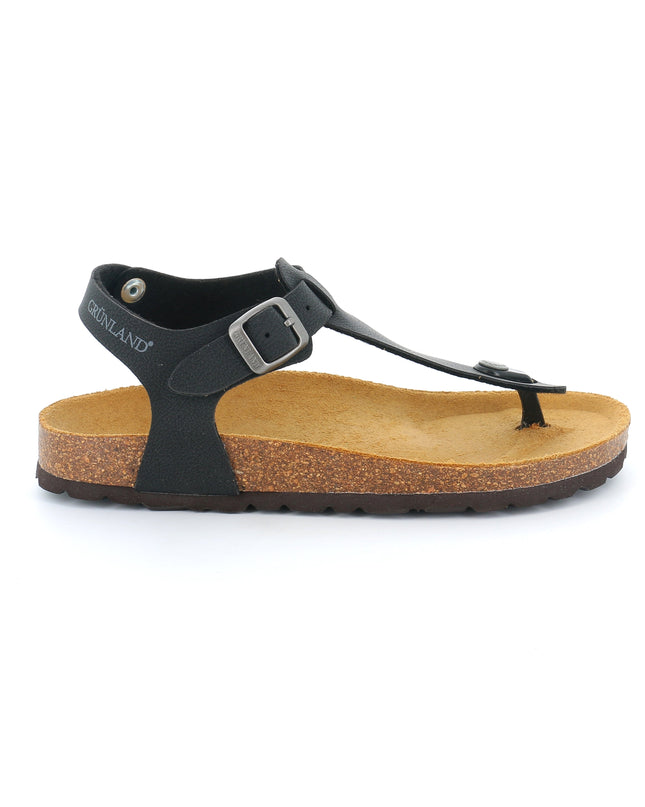 Grünland Schwarze Damen-Flip-Flops