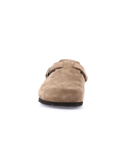 Grünland Herren-Plüschclogs – Taupe | Gemütliche Schuhe für die Feiertage