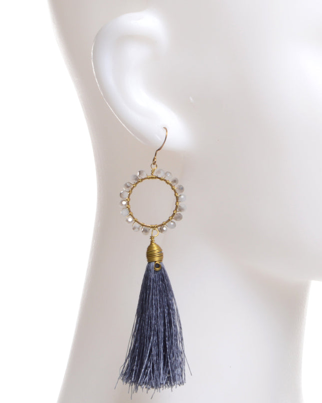 Perlenohrringe – Grau für Weihnachten