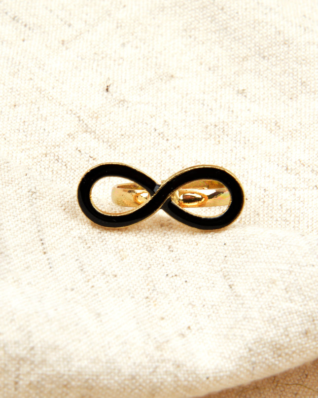 Small Black Infinity Ring