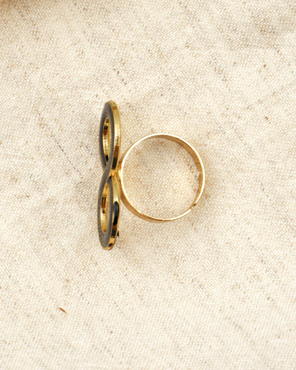 Large Black Infinity Ring