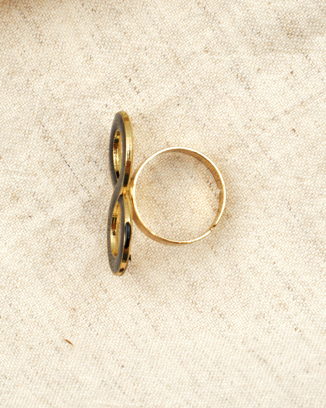 Large Black Infinity Ring