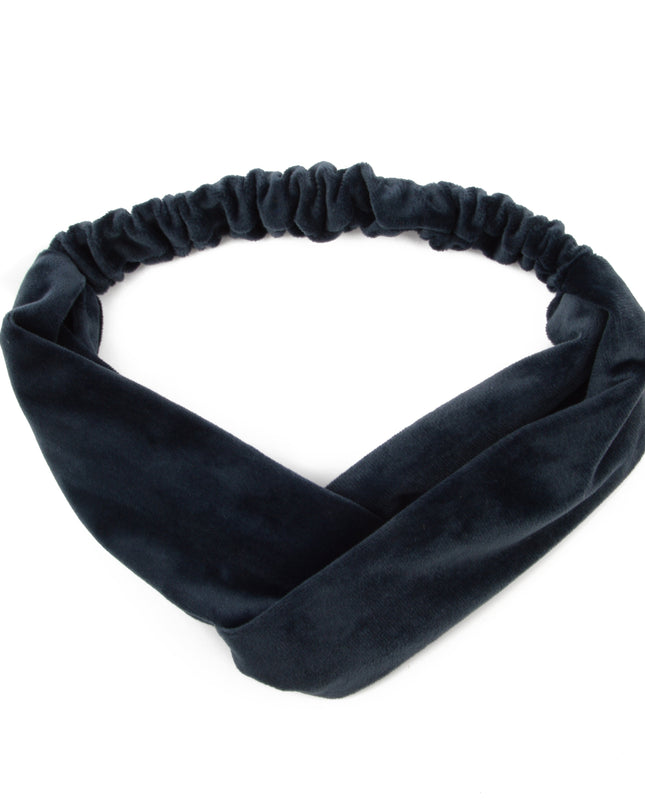 Graues Samtstirnband