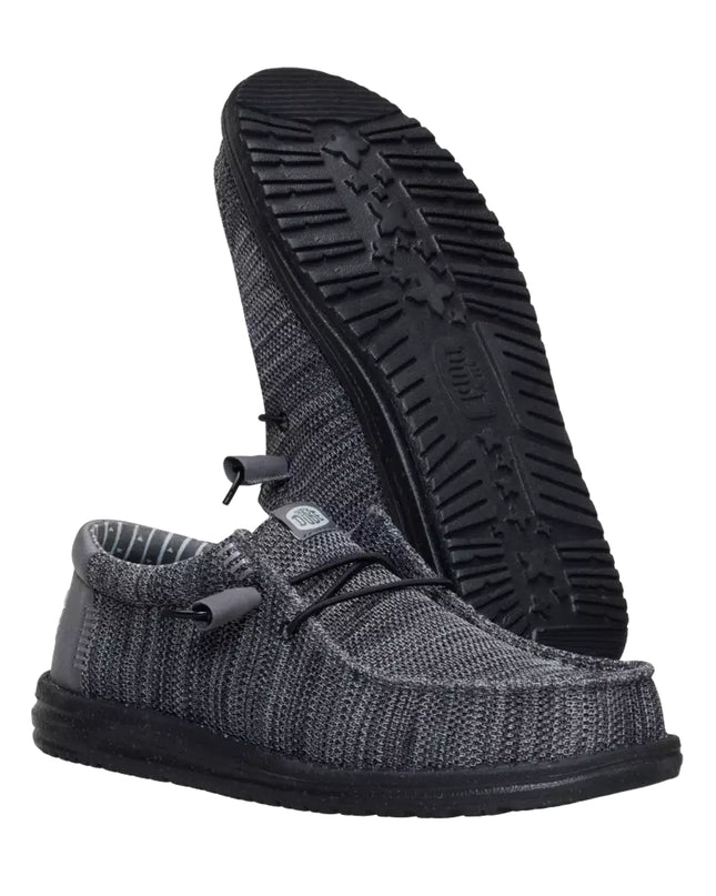 HeyDude - Wally Stretch Sox Granitgrau Schwarz