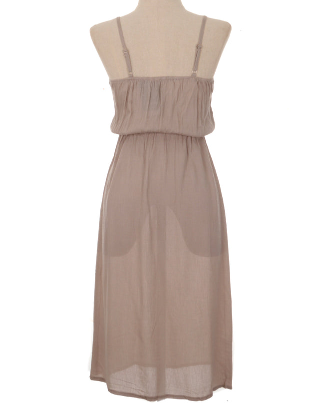 Brown Embroidered Dress