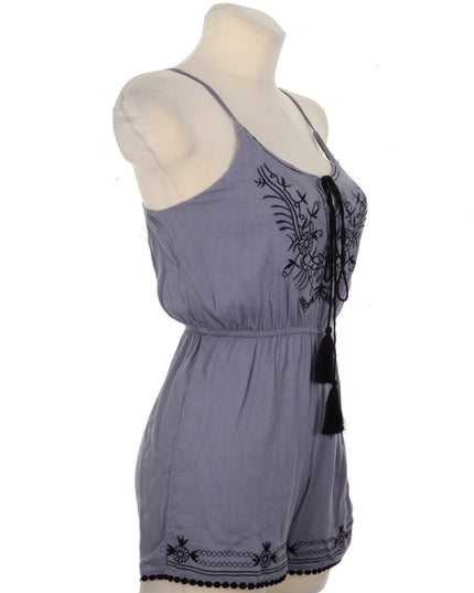 Bestickter Strampler - Grau