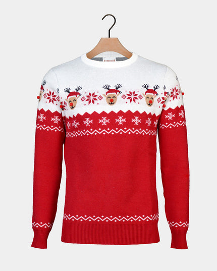 Niedlicher Weihnachtspullover mit Rentiermotiv für Herren