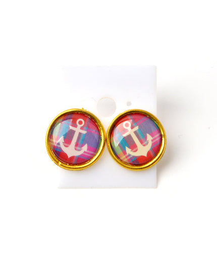 Anchor II Stud Earrings - Nautical-Inspired Jewelry