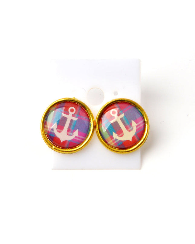 Anchor II Stud Earrings - Nautical-Inspired Jewelry