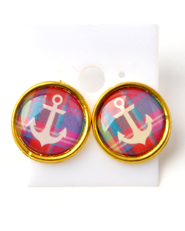 Anchor II Stud Earrings - Nautical-Inspired Jewelry
