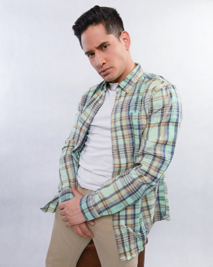 Vintage-Hemd – Pistazienfarbener Weihnachtspullover für Damen und Herren