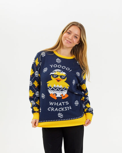 Osterpullover „What's Cracking“ – Damenstil