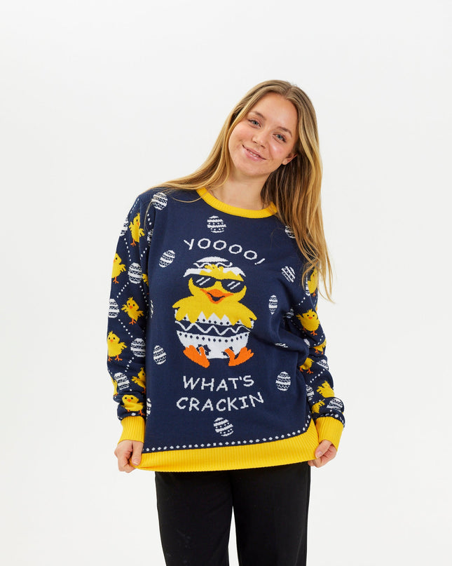 Osterpullover „What's Cracking“ – Damenstil