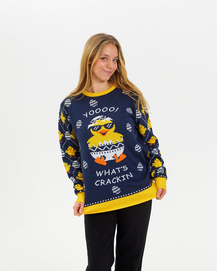 Osterpullover „What's Cracking“ – Damenstil