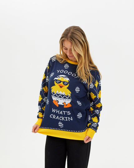 Osterpullover „What's Cracking“ – Damenstil