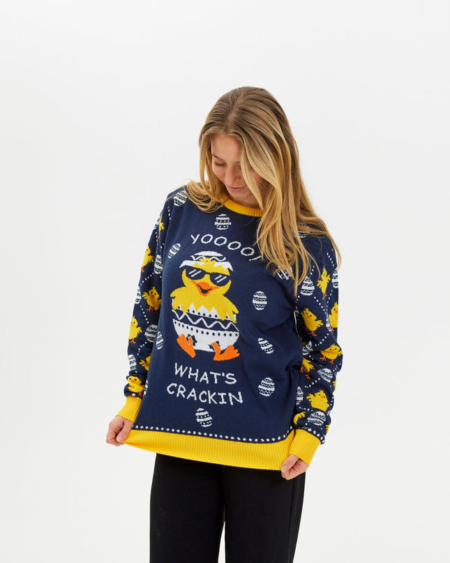 Osterpullover „What's Cracking“ – Damenstil