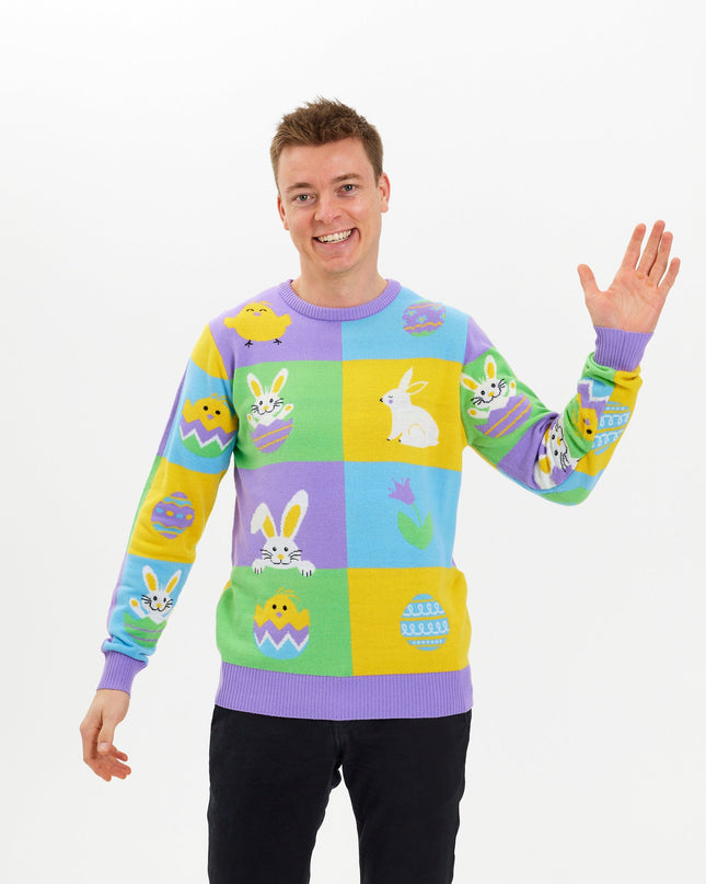 Patchwork-Osterpullover – Damenversion