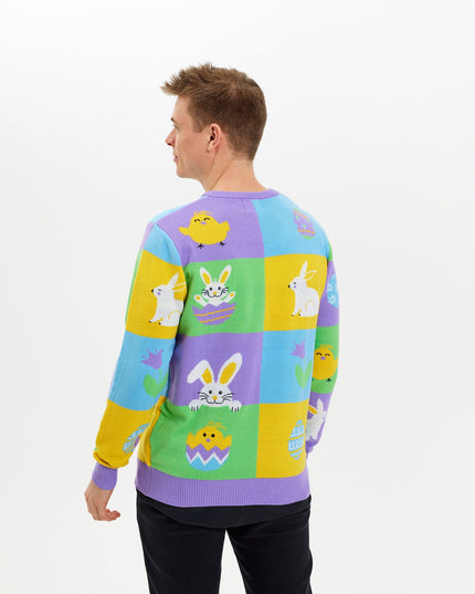 Patchwork Easter Sweater for Men