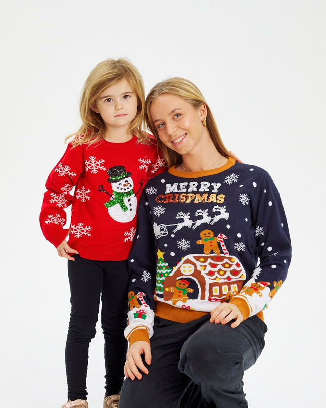 Red Snowman Christmas Sweater for Kids