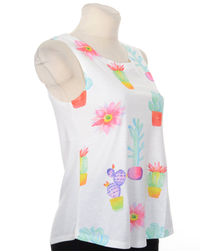 Loose Tank Top - Cactus Print for All
